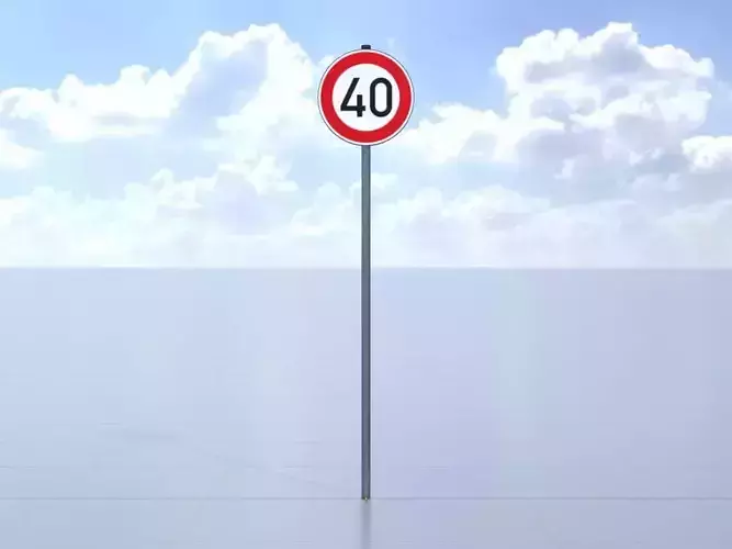 Traffic sign 274-40 Speed limit 40 km h Size-2 Low-poly 3D model