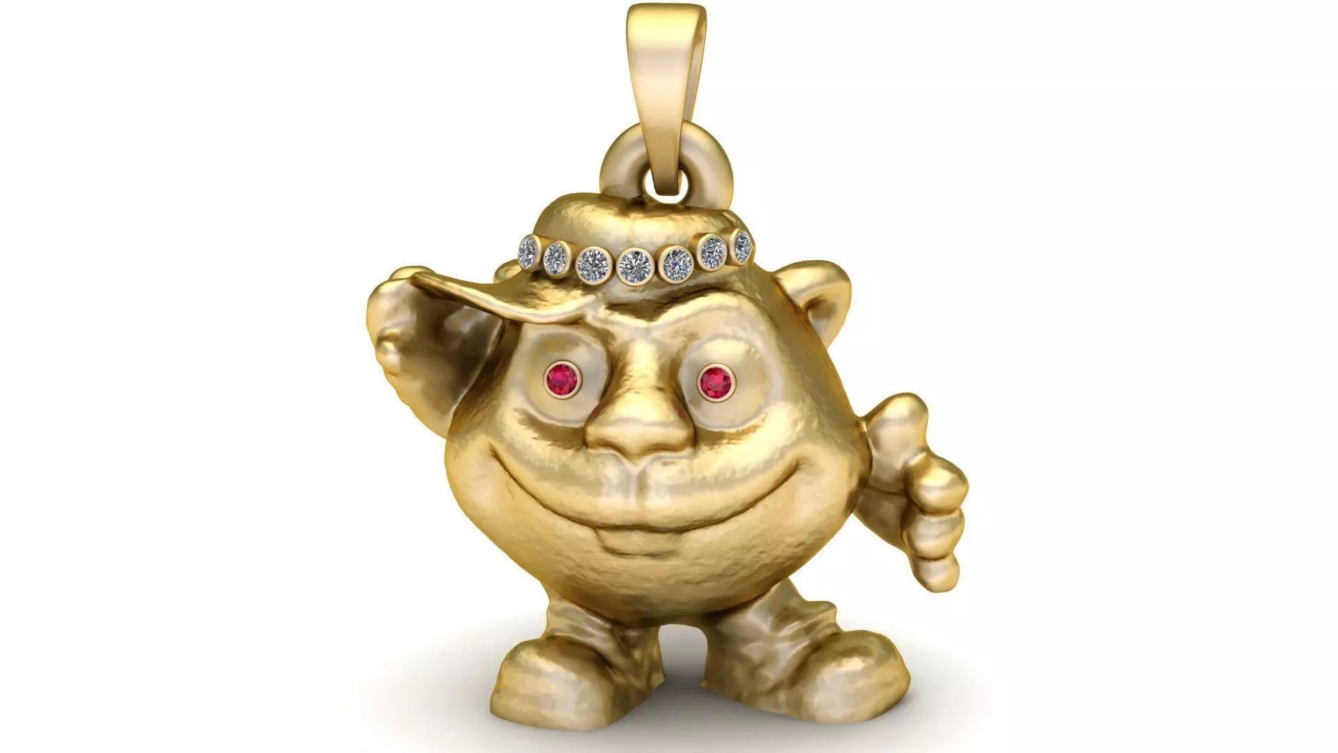 GOLDEN CARTOON CHARACTER PENDANT 3D PRINTABLE MODEL 3D print model