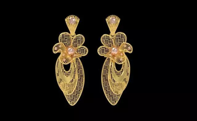 Fusion Gold Earrings A04 3D print model