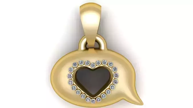HEART CHAT PENDANT 3D PRINTABLE MODEL 3D print model