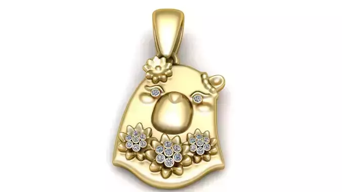 SIMPLE STYLE BEAR PENDANT 3D PRINTABLE MODEL 