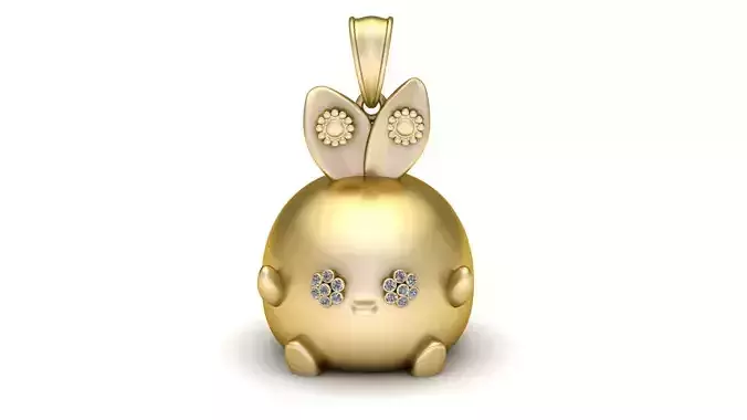 RABBIT CHARM PENDANT 3D RPINTABLE MODEL 