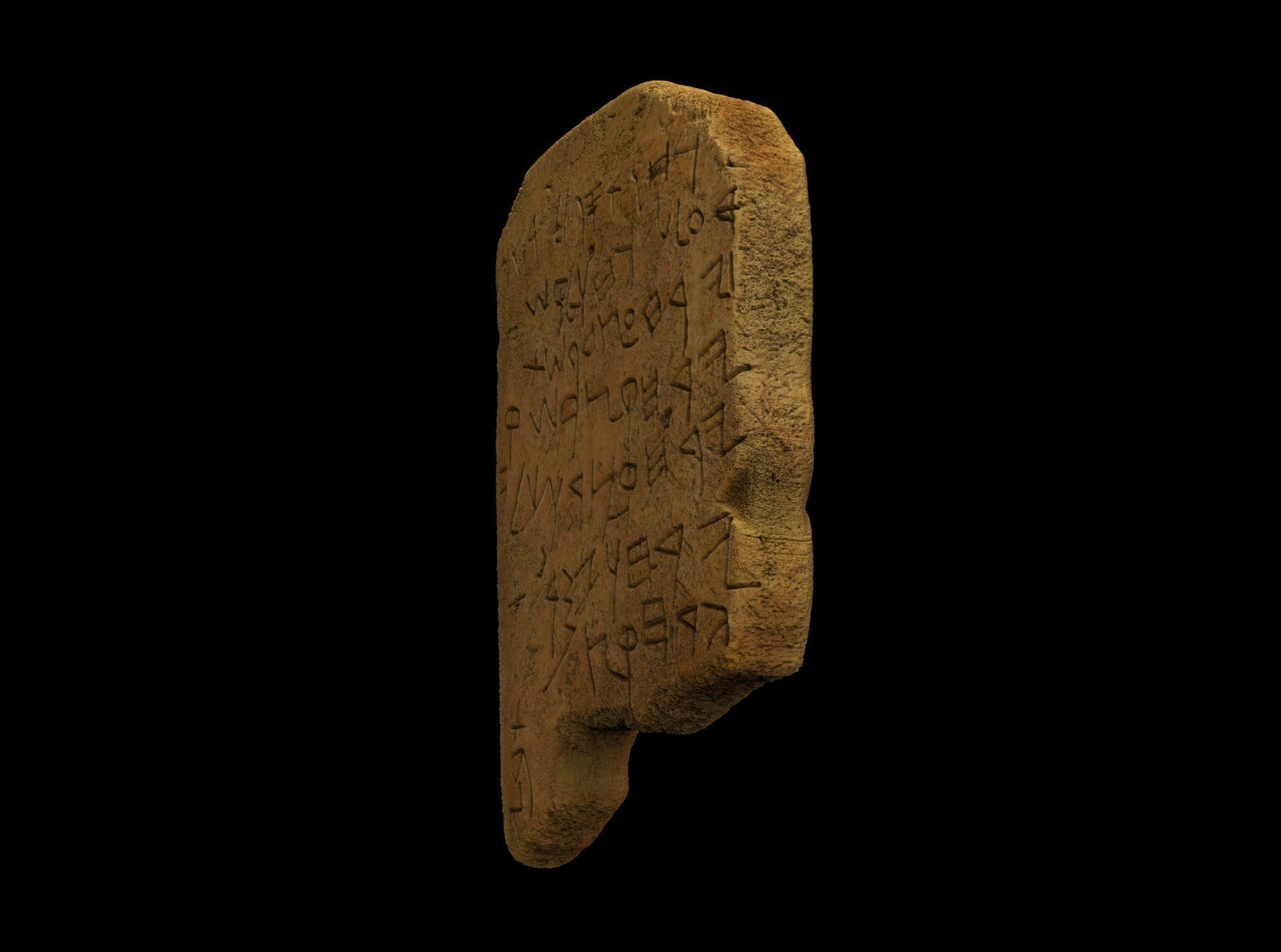 Gezer Calendar 10th BCE 3D print model_3