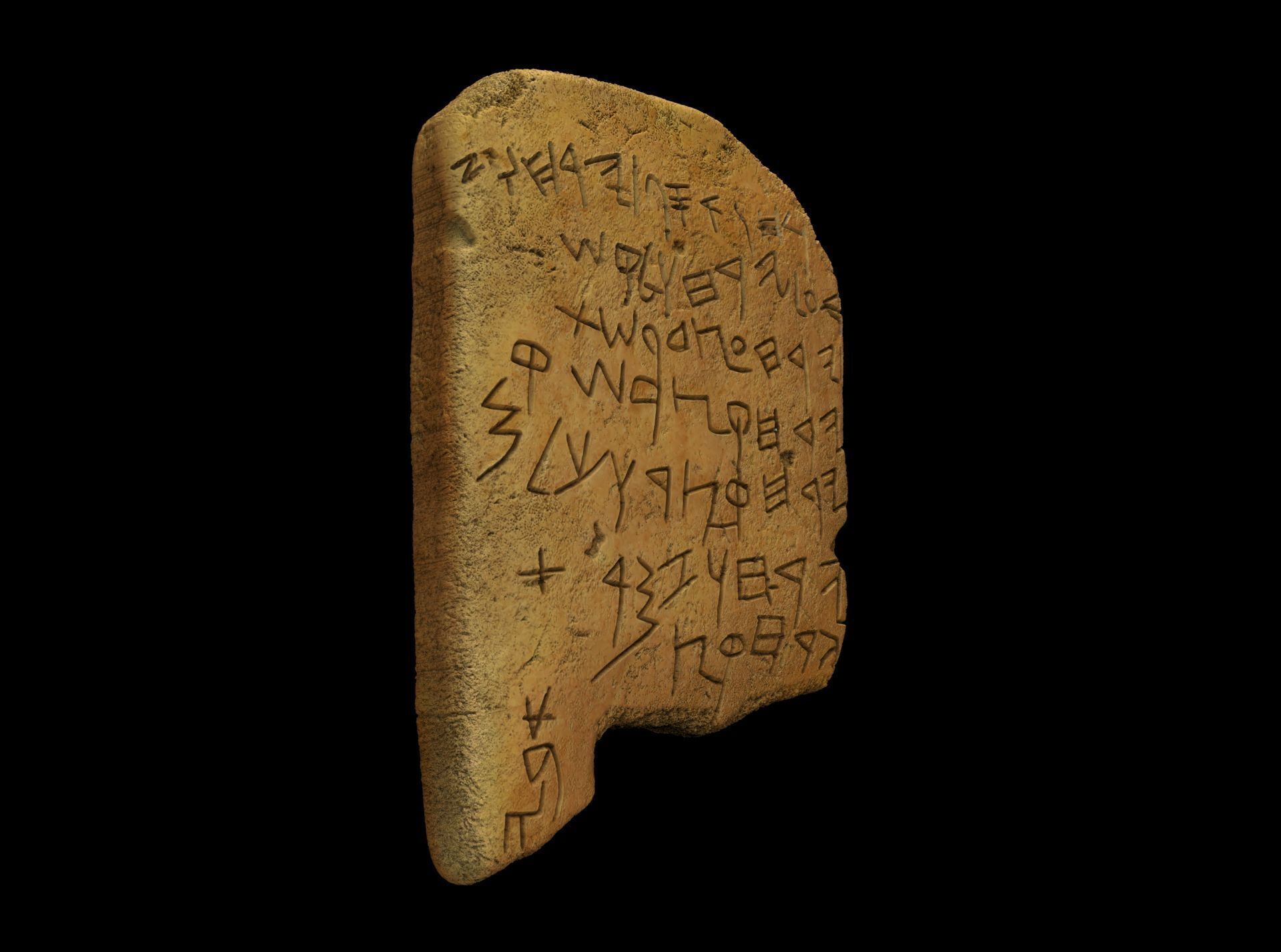 Gezer Calendar 10th BCE 3D print model_8