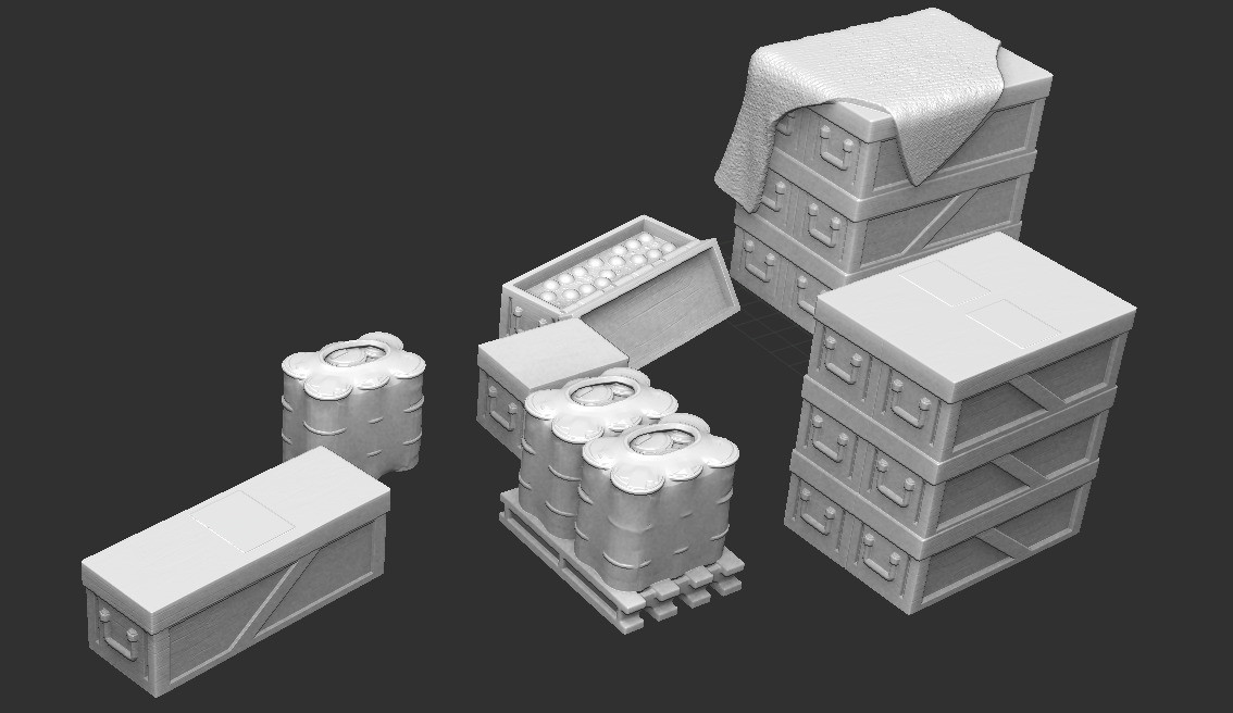 Crates Scatter Terrain  Perfect for Wargaming  RPGs 3D print model_3