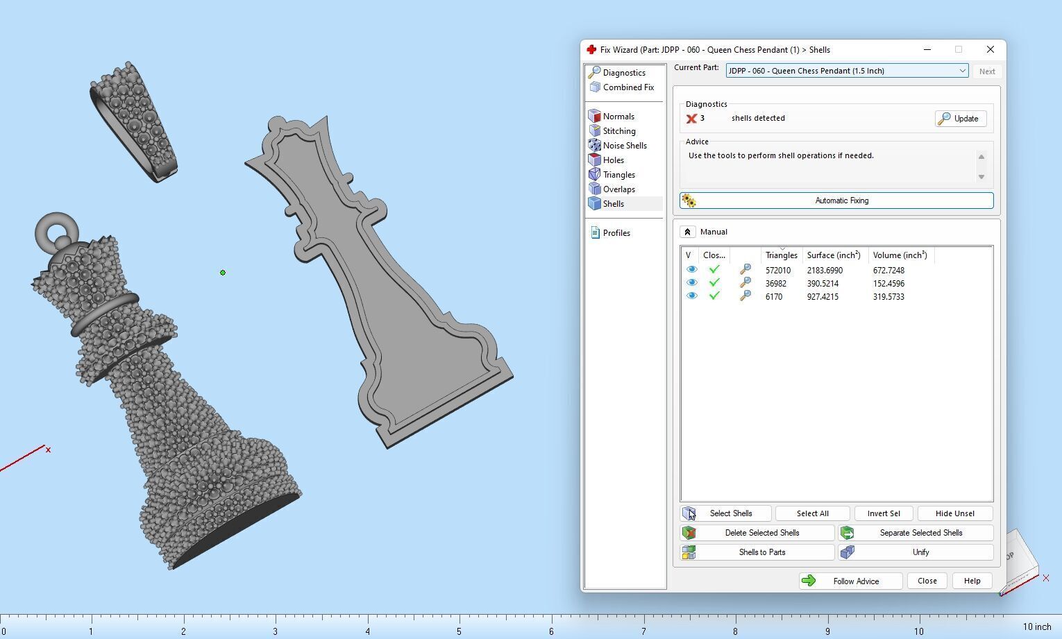 Custom 3D Queen Chess Pendant - Queen Diamond Necklace 3D print model_18