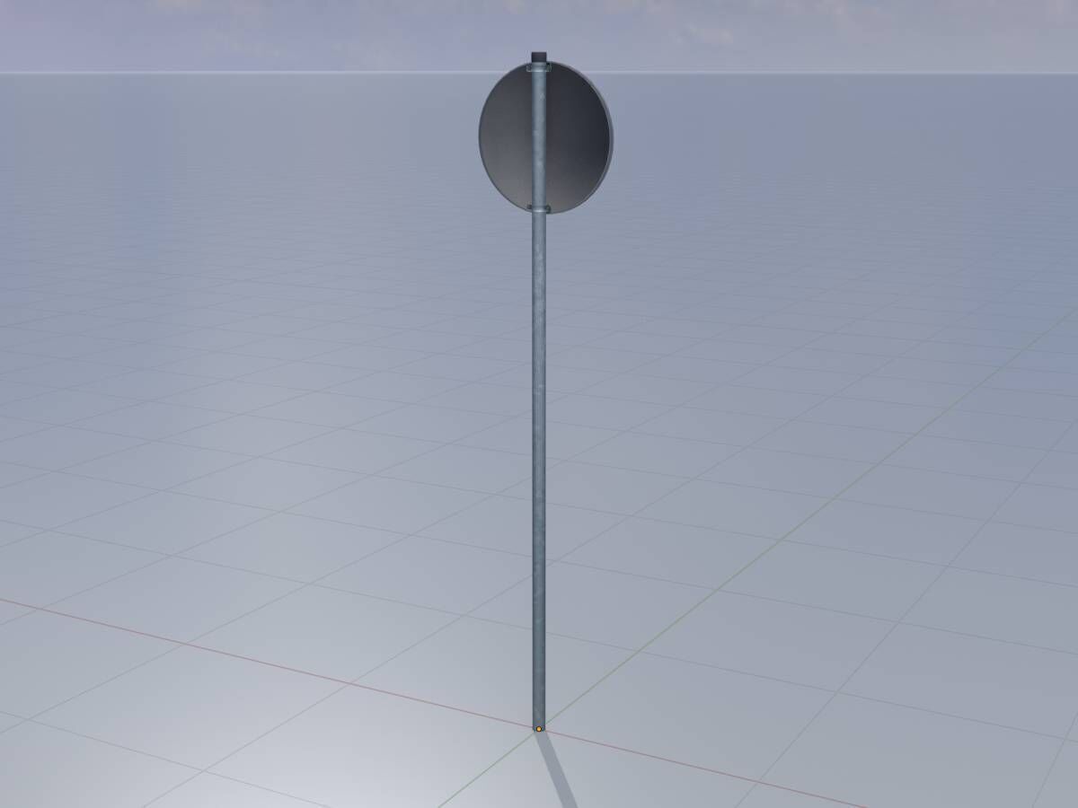 Traffic sign 274-90 Speed limit 90 km h Size-2 Low-poly 3D model_3