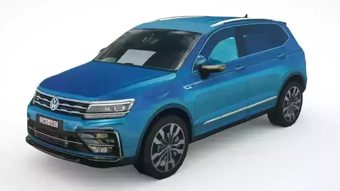 Volkswagen Tiguan 2019 Low-poly 3D model