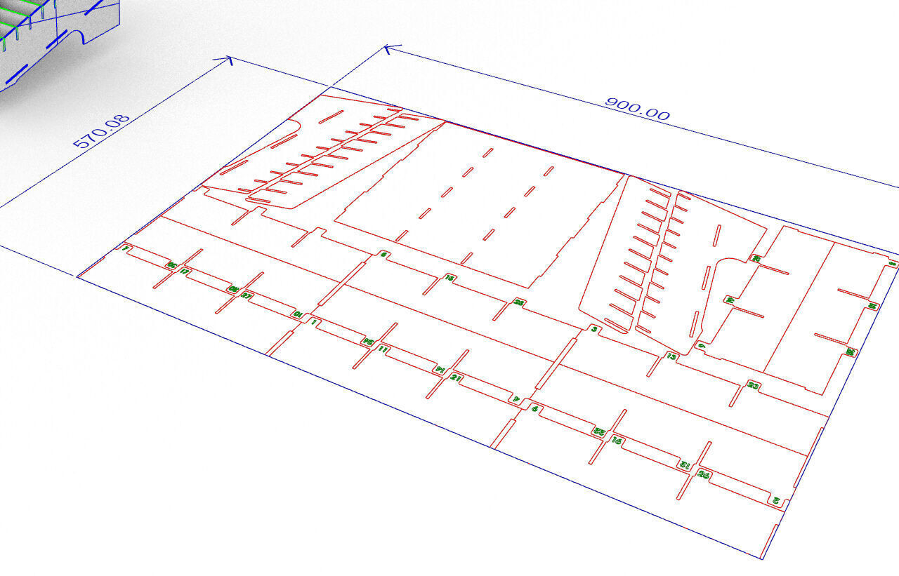 Multi Cell Phone Rack 30 Laser Cut  3D print model_4