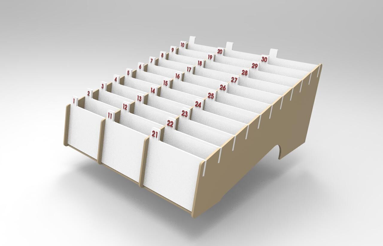 Multi Cell Phone Rack 30 Laser Cut  3D print model_1