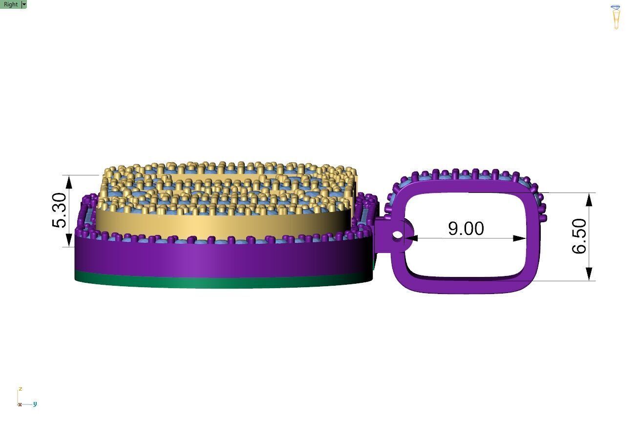 Custom CEO Name Double Layer Diamond Pendant - C E O Necklace 3D print model_8