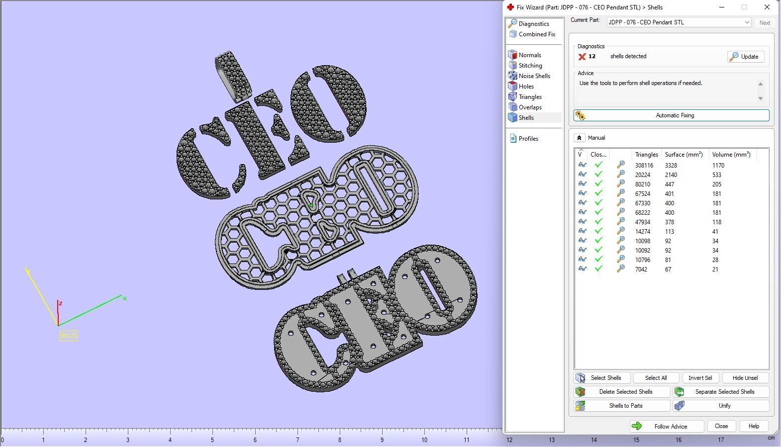 Custom CEO Name Double Layer Diamond Pendant - C E O Necklace 3D print model_18