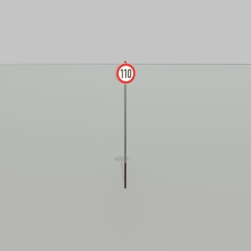 Traffic sign 274-110 Speed limit 110 km h Size-2 Low-poly 3D model_33