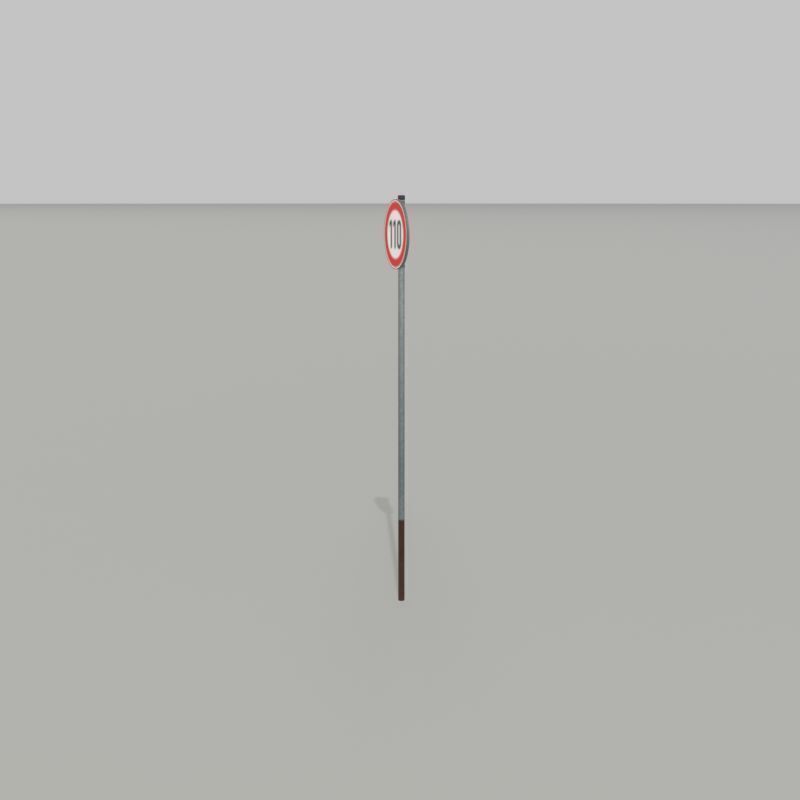 Traffic sign 274-110 Speed limit 110 km h Size-2 Low-poly 3D model_36