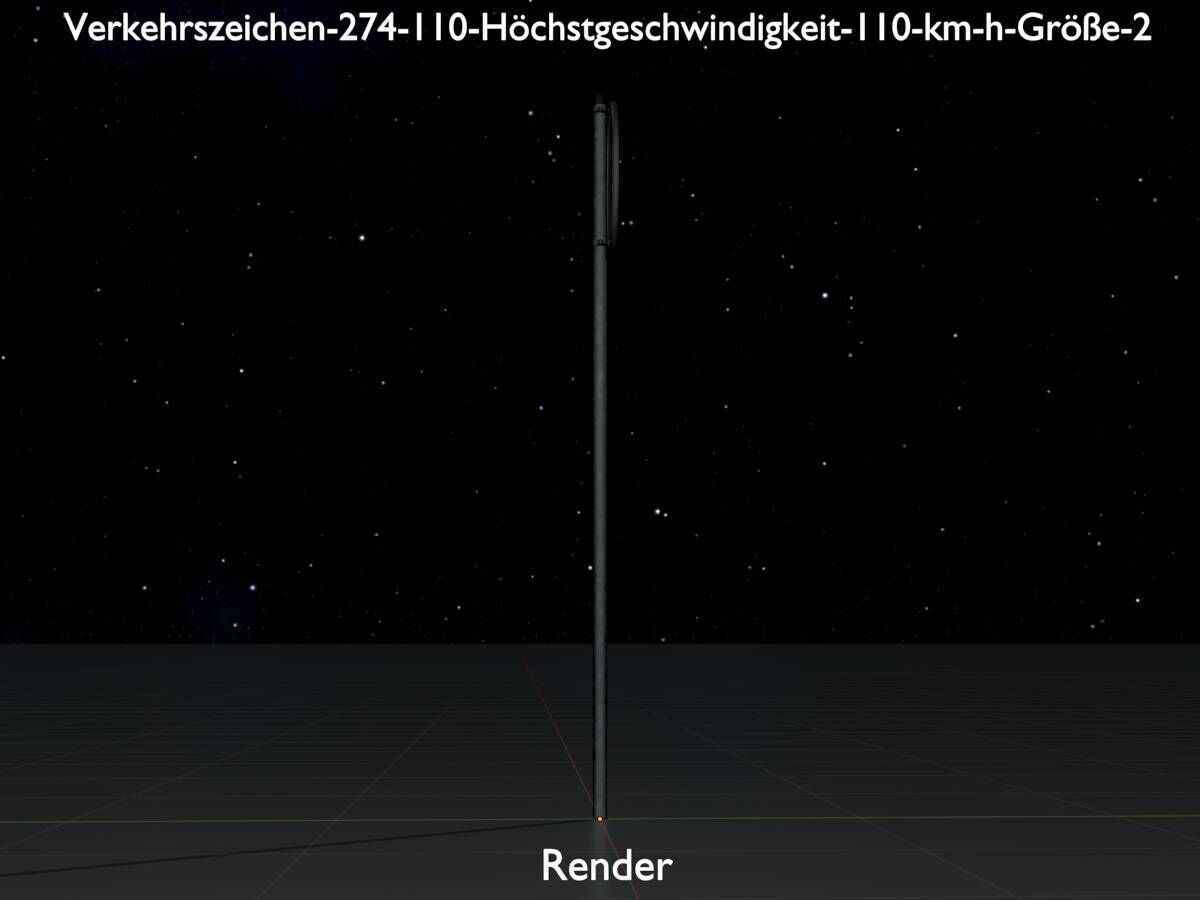 Traffic sign 274-110 Speed limit 110 km h Size-2 Low-poly 3D model_16