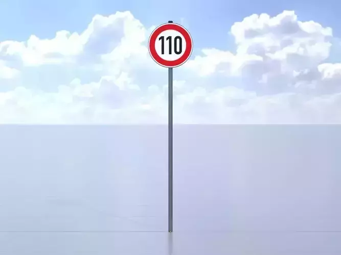 Traffic sign 274-110 Speed limit 110 km h Size-2 Low-poly 3D model
