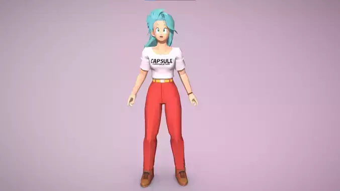 Bulma -Namek Saga Shirt - Dragon Ball Z Low-poly 3D model