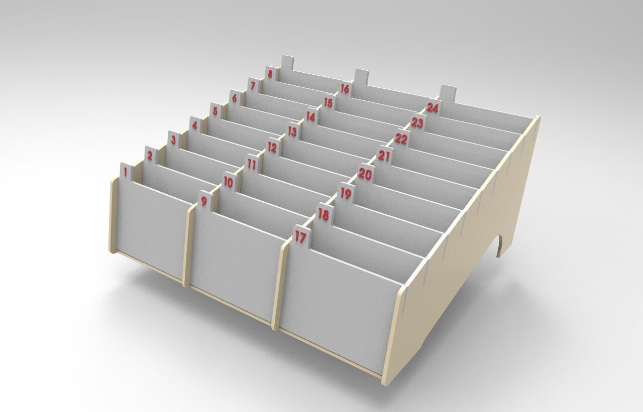 Multi Cell Phone Rack 24 Laser Cut 3D print model_1