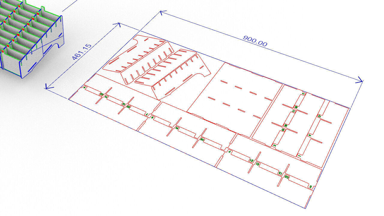 Multi Cell Phone Rack 24 Laser Cut 3D print model_3
