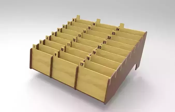 Multi Cell Phone Rack 24 Laser Cut 3D print model