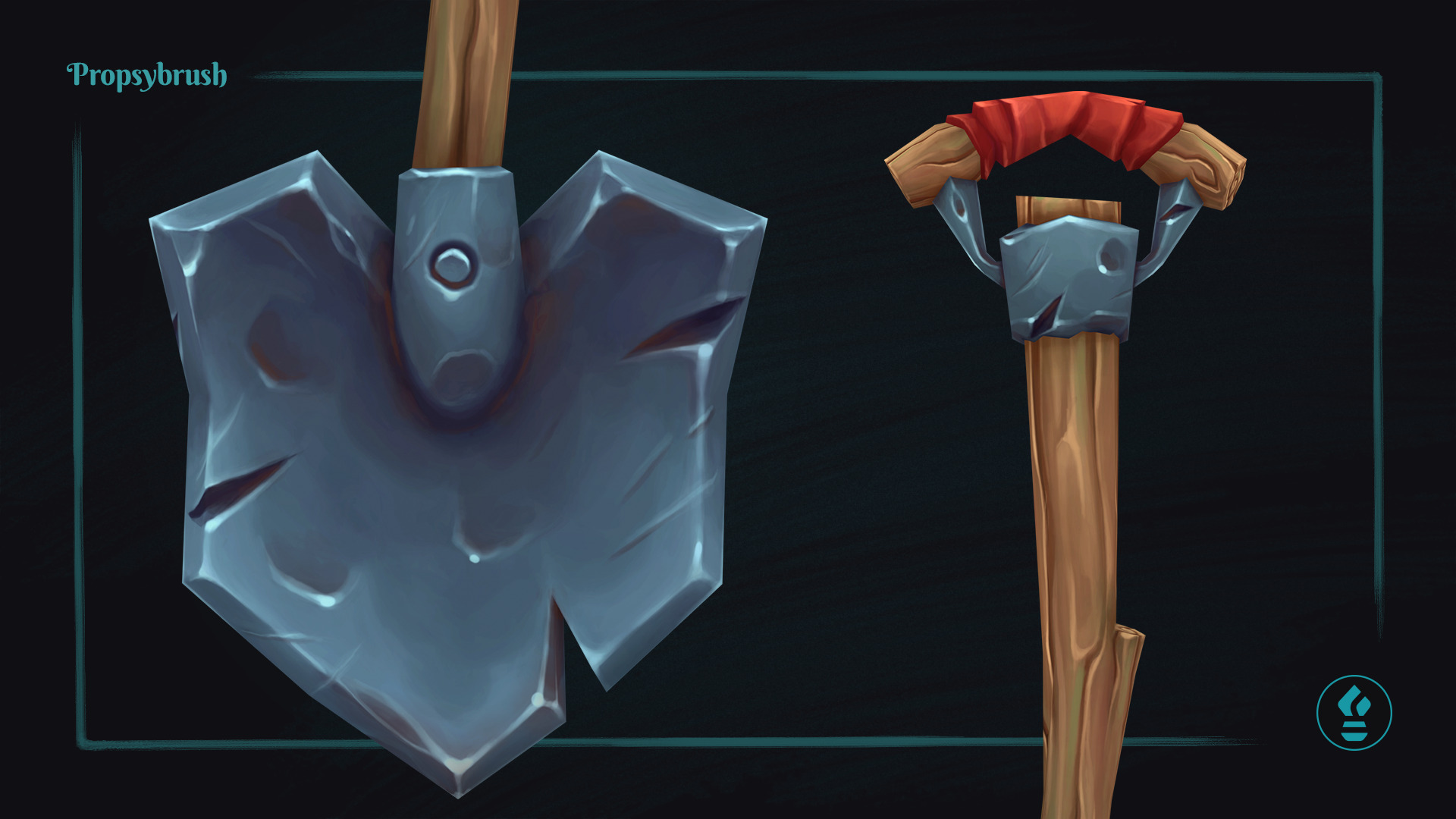 Stylized Shovel Prop - Game-Ready Hand-Painted Asset - Low-poly 3D model_5