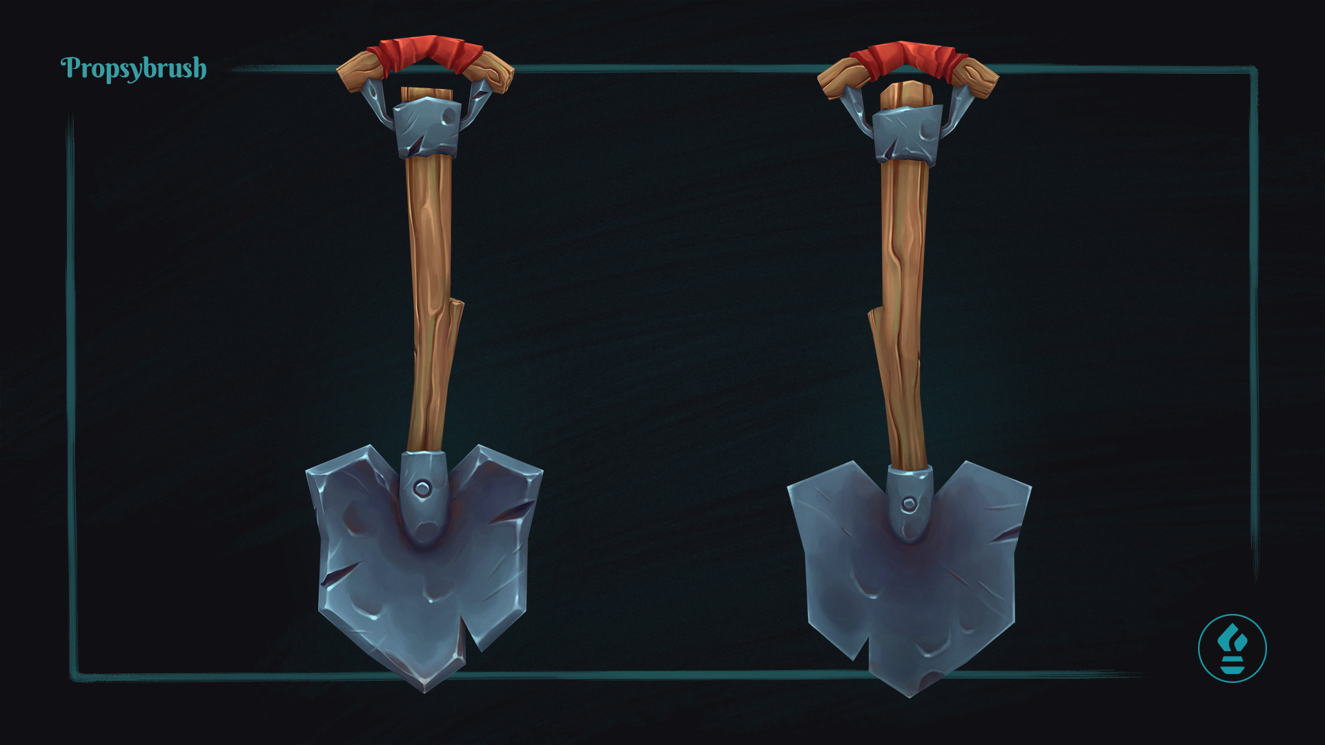 Stylized Shovel Prop - Game-Ready Hand-Painted Asset - Low-poly 3D model_3