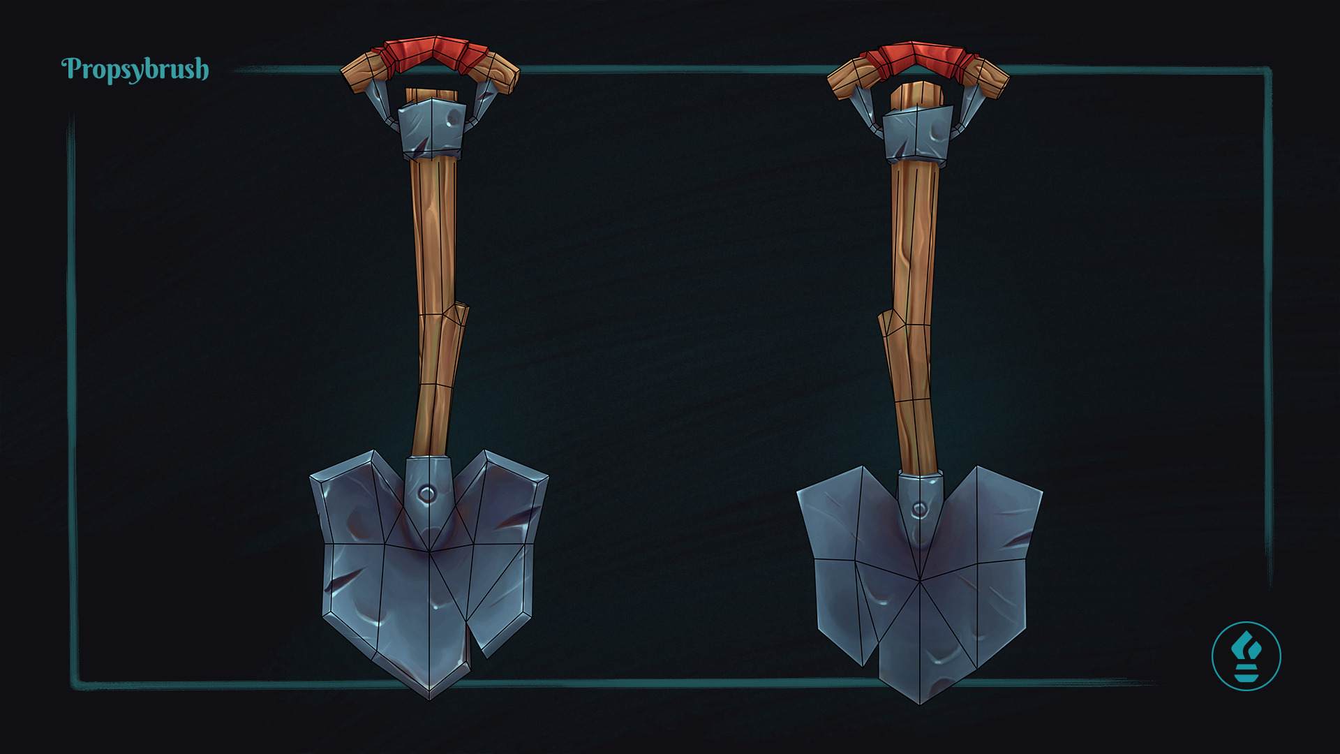 Stylized Shovel Prop - Game-Ready Hand-Painted Asset - Low-poly 3D model_4