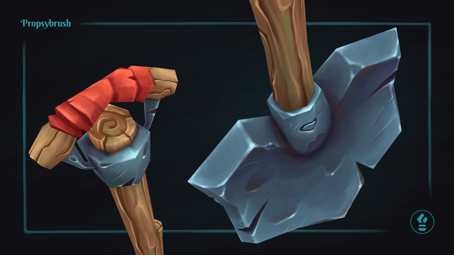 Stylized Shovel Prop - Game-Ready Hand-Painted Asset - Low-poly 3D model_6