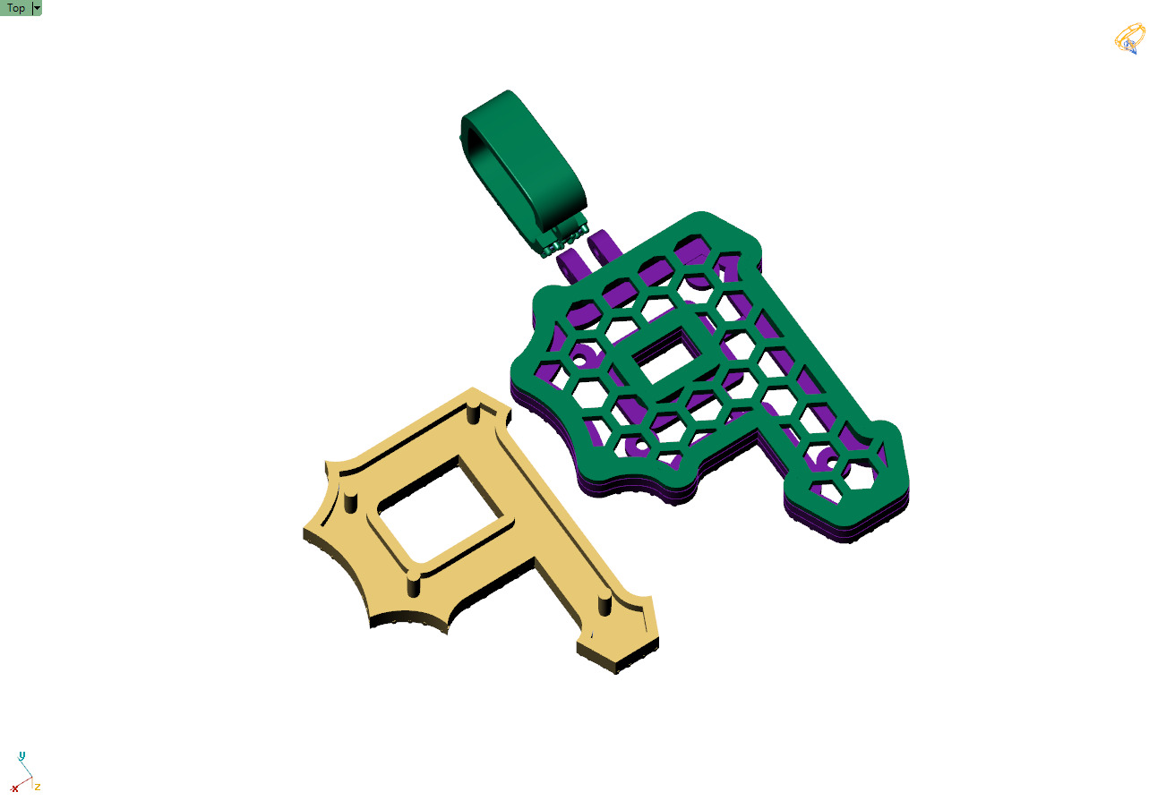 Custom Pittsburgh Pirates Diamond Pendant - Base Ball Team 3D print model_12