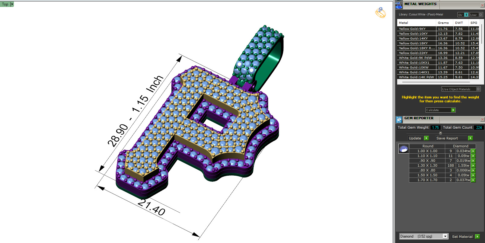 Custom Pittsburgh Pirates Diamond Pendant - Base Ball Team 3D print model_6