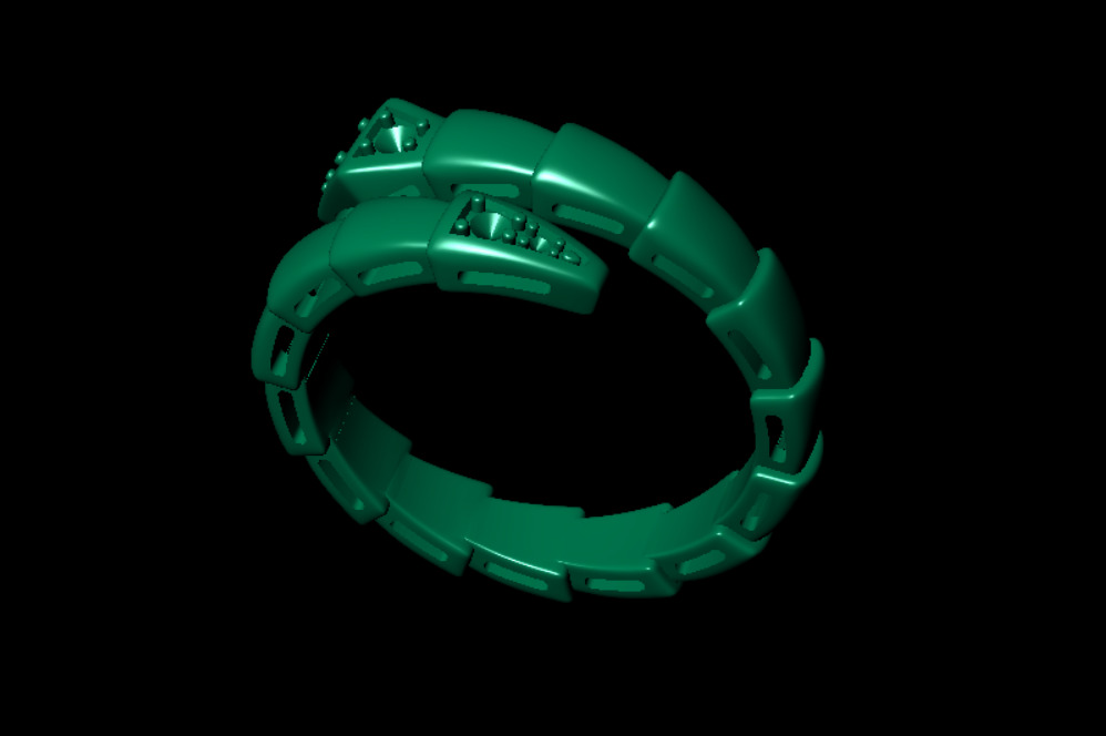 Ring Bulgari Snake  3D print model_9