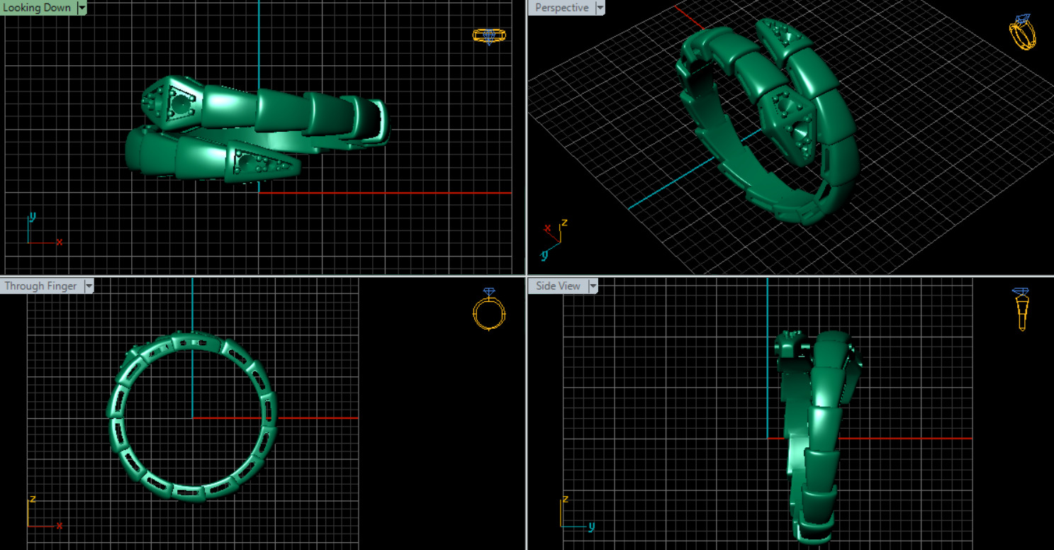 Ring Bulgari Snake  3D print model_8