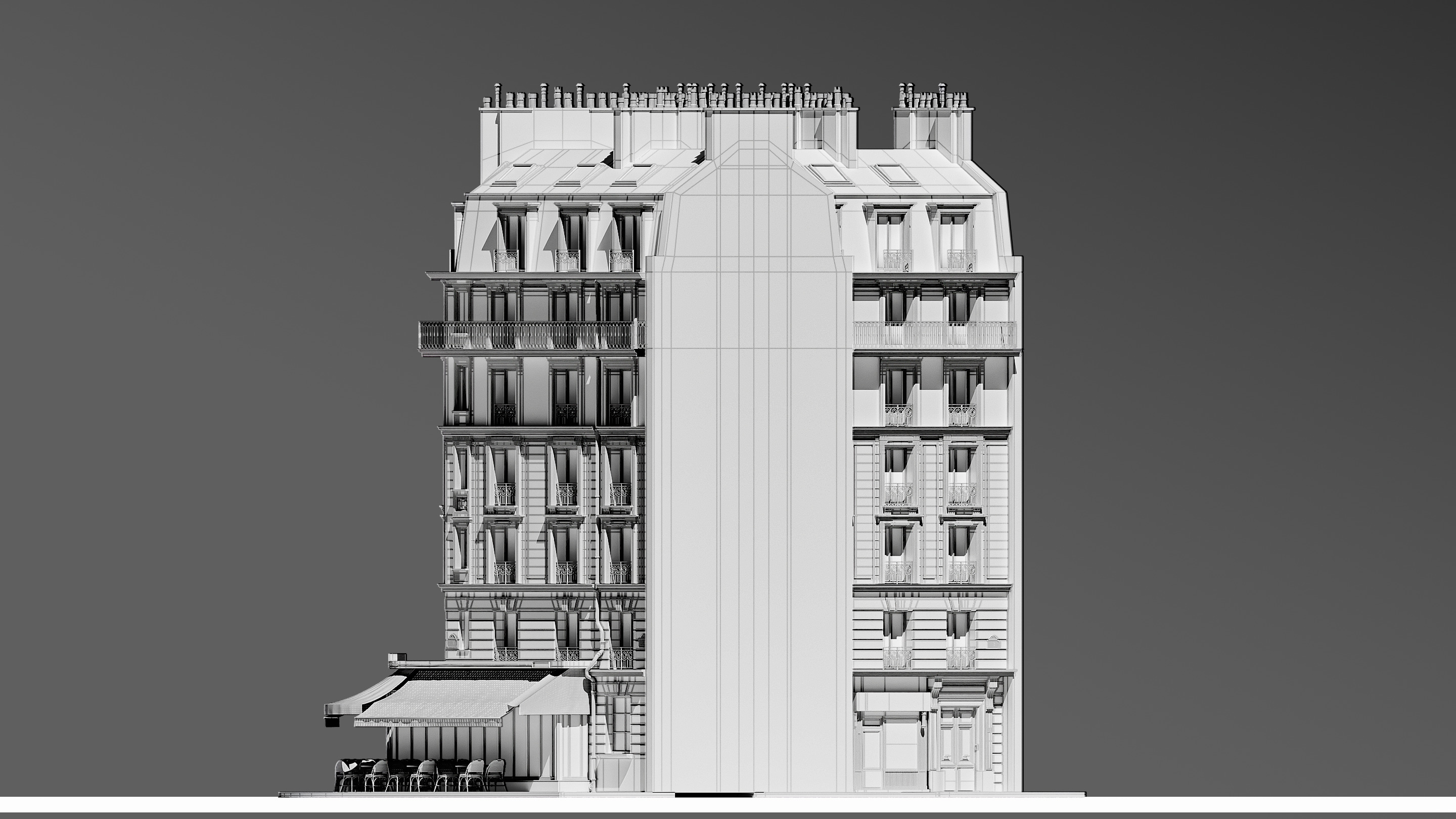 European Corner Cafe Building 3D model_20