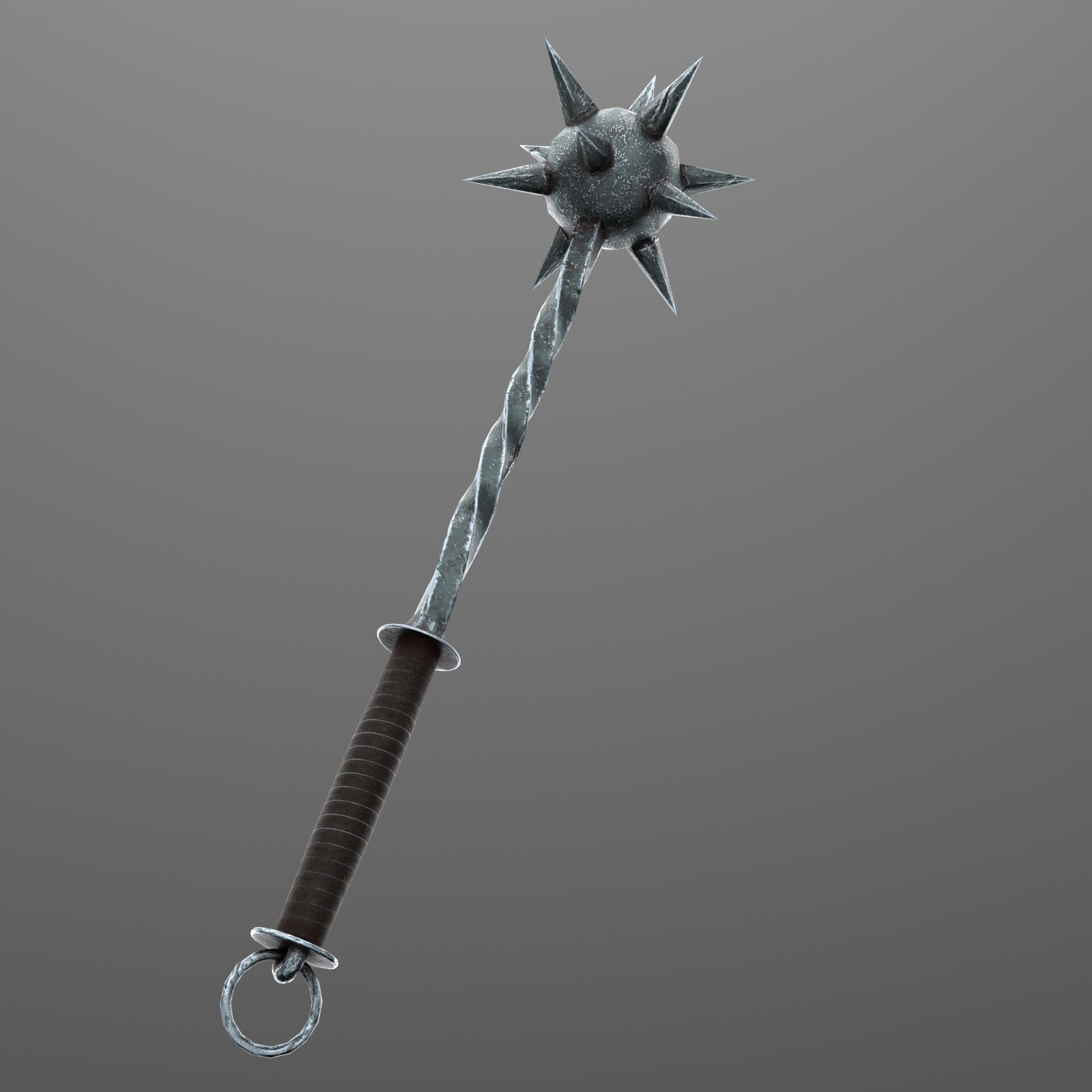 Medieval mace Low-poly 3D model_1
