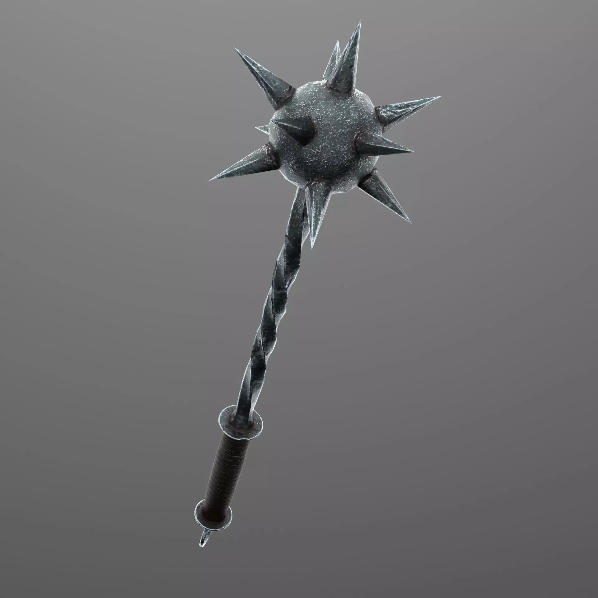 Medieval mace Low-poly 3D model_0