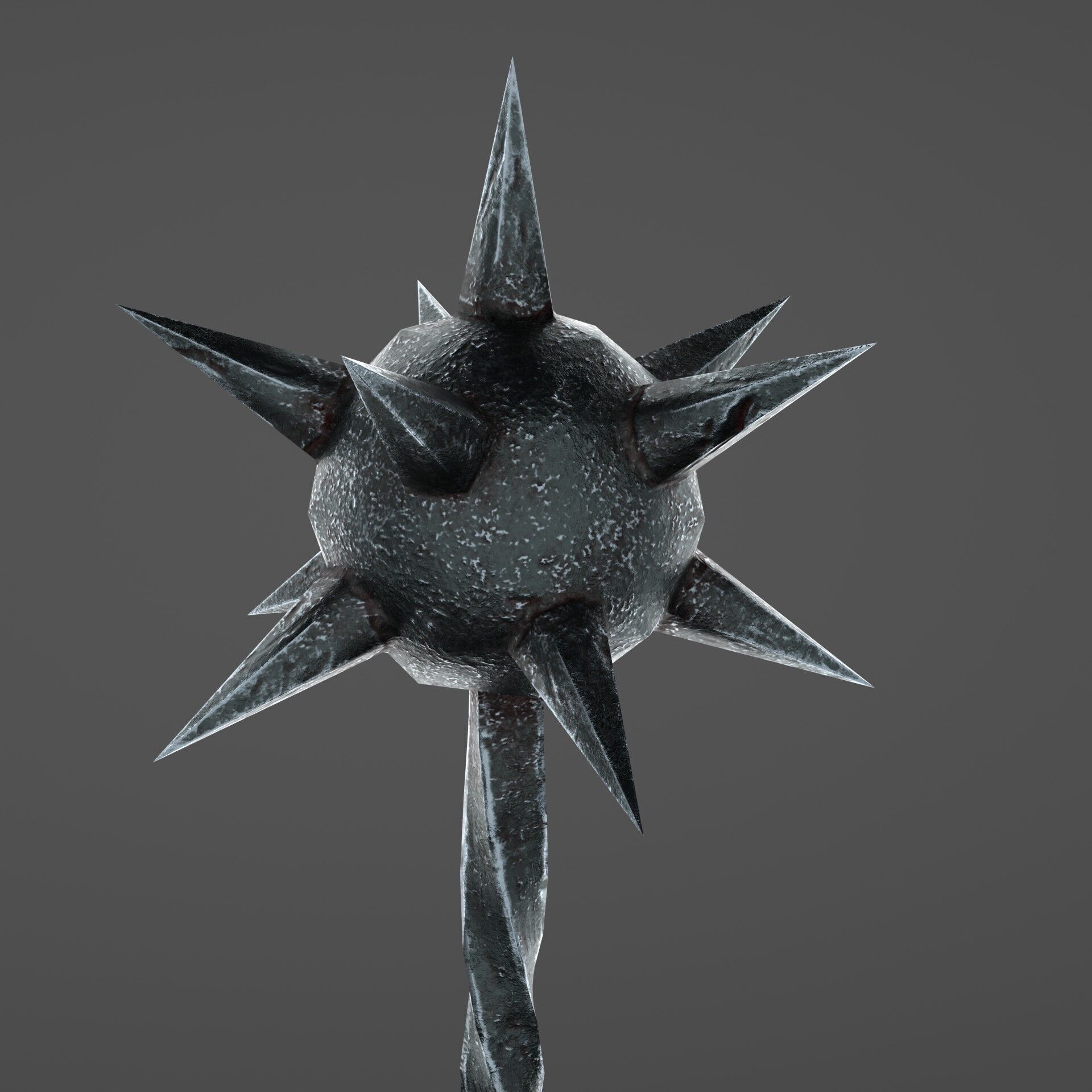 Medieval mace Low-poly 3D model_3