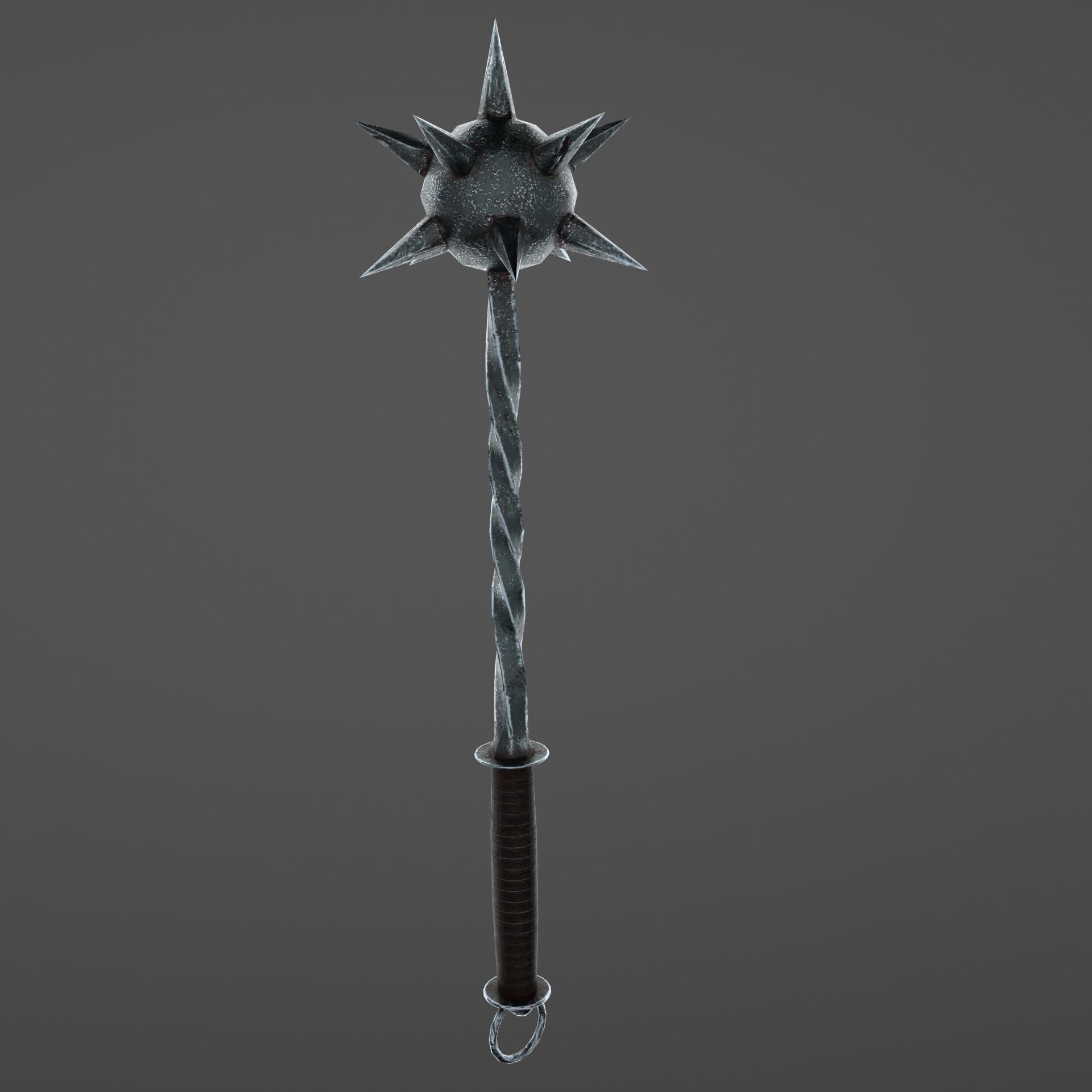 Medieval mace Low-poly 3D model_2