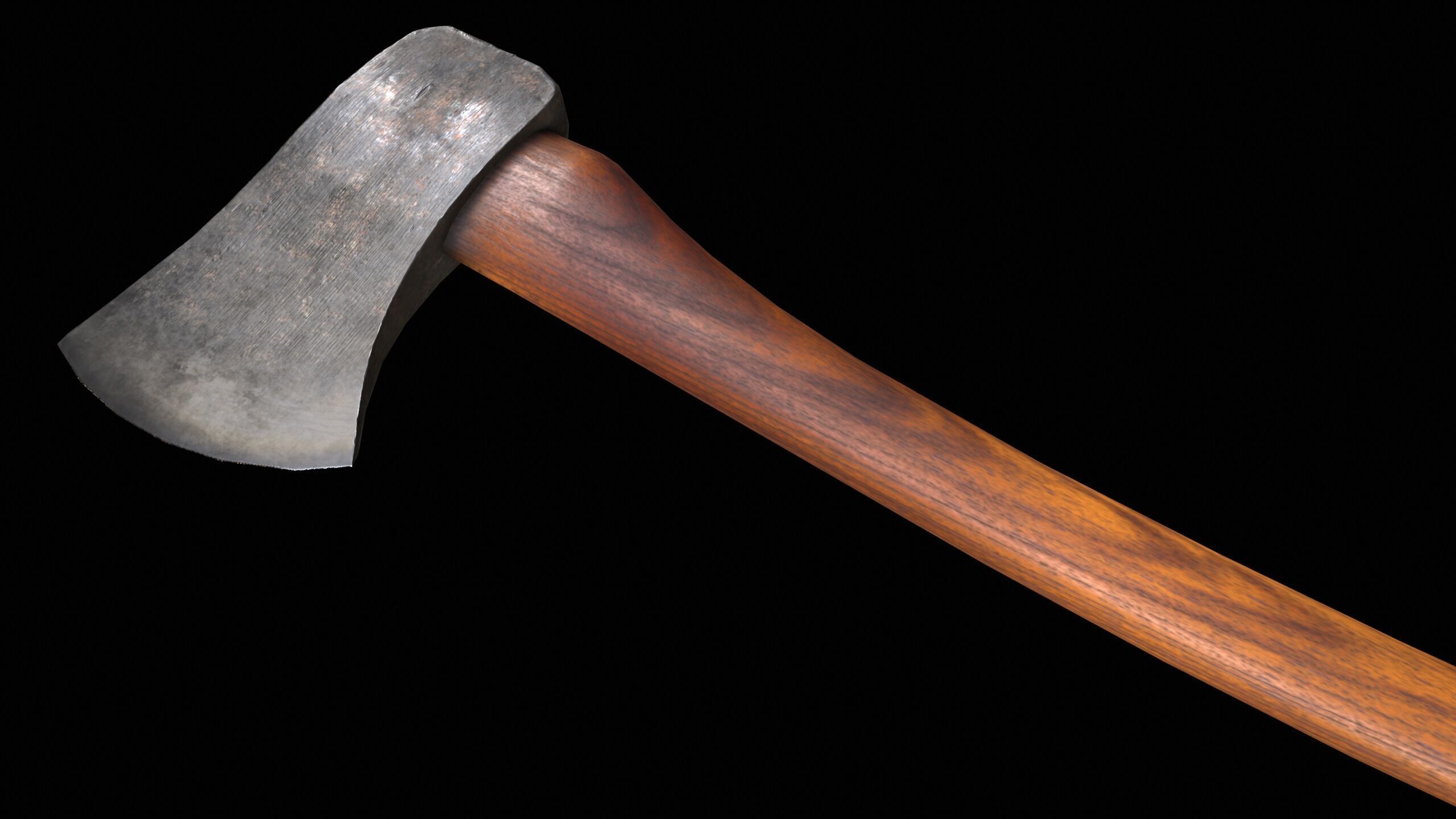 Felling Axe PBR Low-poly 3D model_7