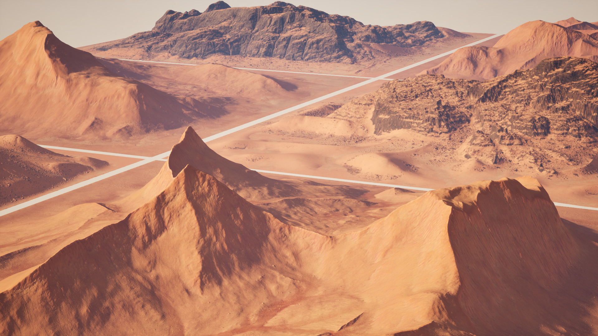 Wadi Rum dunes pack of 6 V1 Low-poly 3D model_1