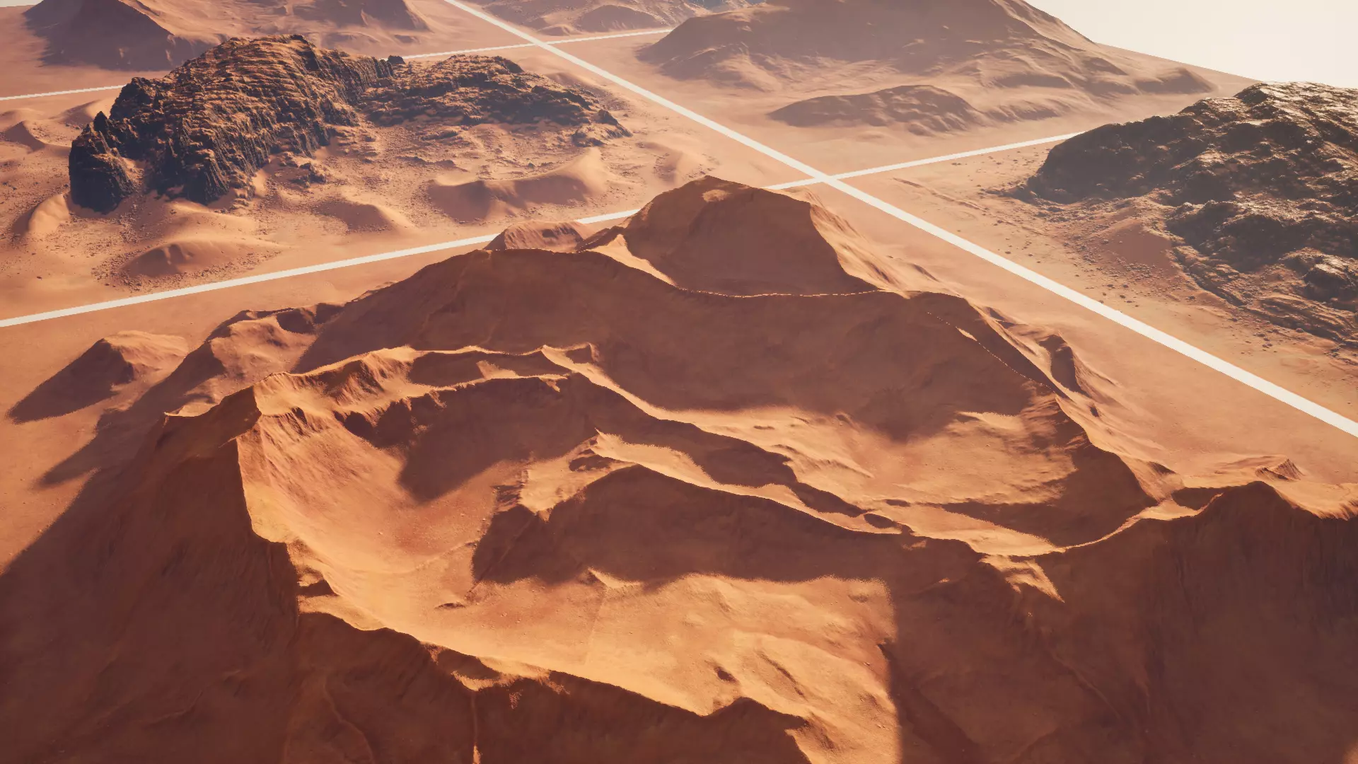 Wadi Rum dunes pack of 6 V1 Low-poly 3D model_0