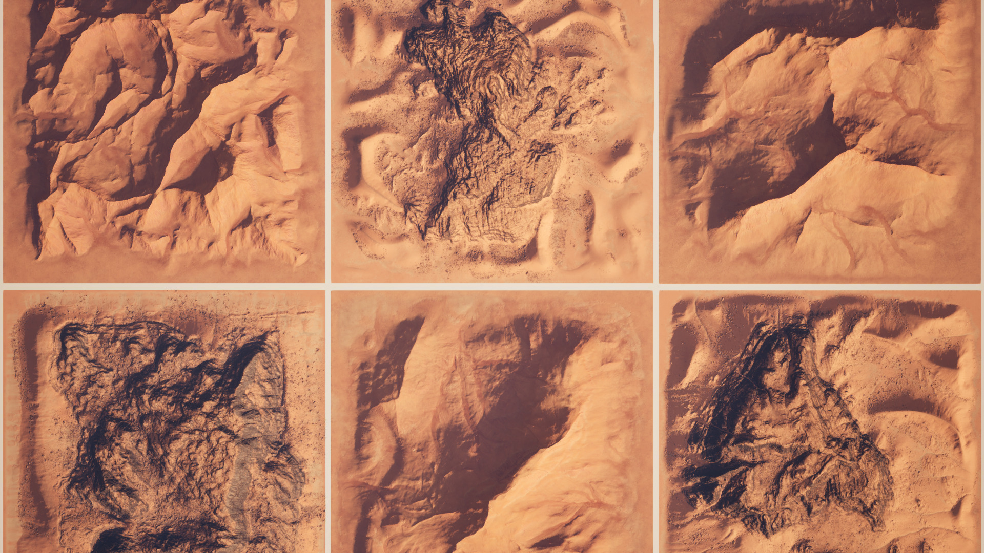 Wadi Rum dunes pack of 6 V1 Low-poly 3D model_6