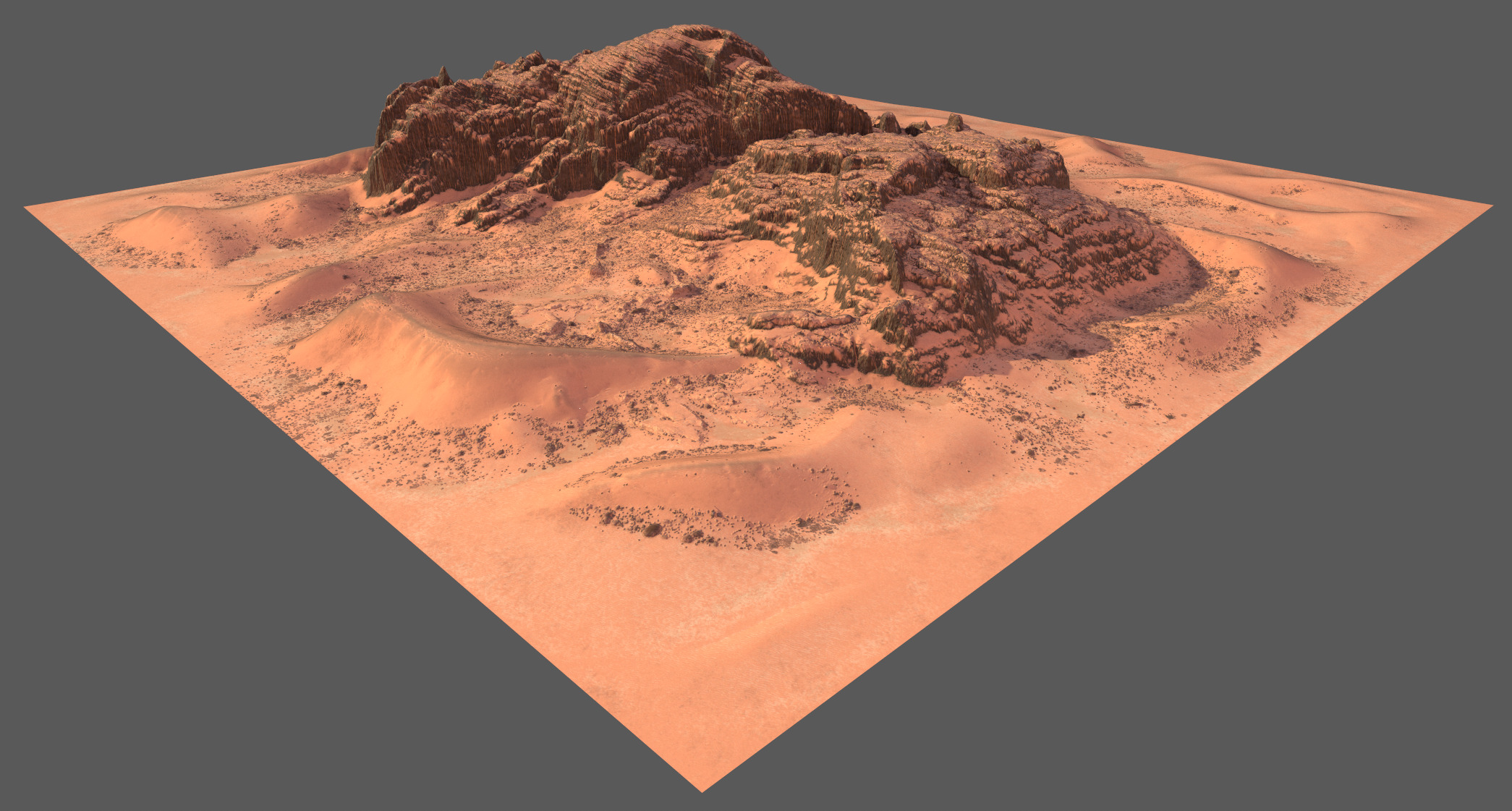 Wadi Rum dunes pack of 6 V1 Low-poly 3D model_17