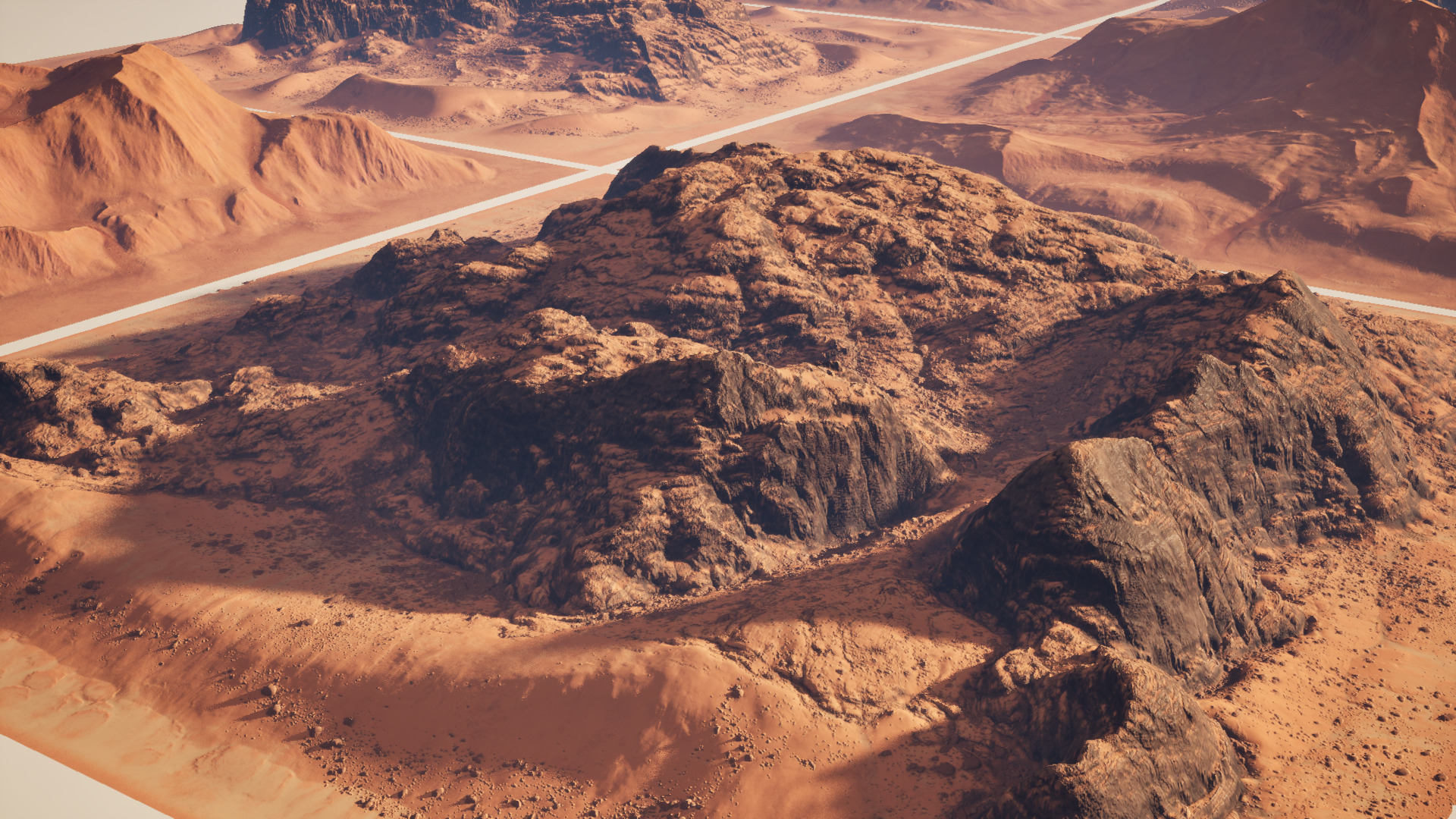 Wadi Rum dunes pack of 6 V1 Low-poly 3D model_4
