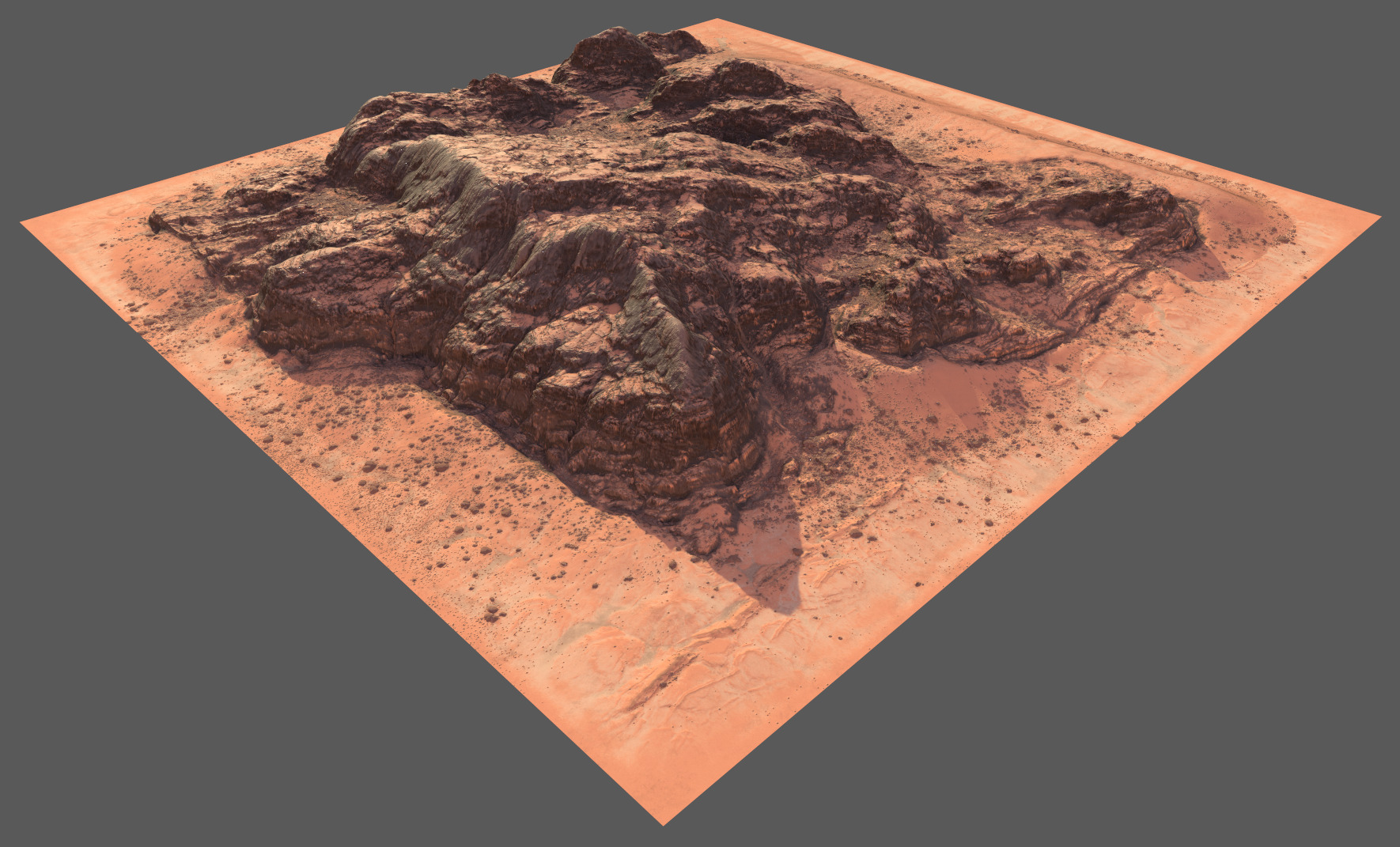 Wadi Rum dunes pack of 6 V1 Low-poly 3D model_15