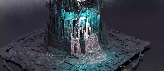 Cyber Eclipse Tower sci fi  platform 