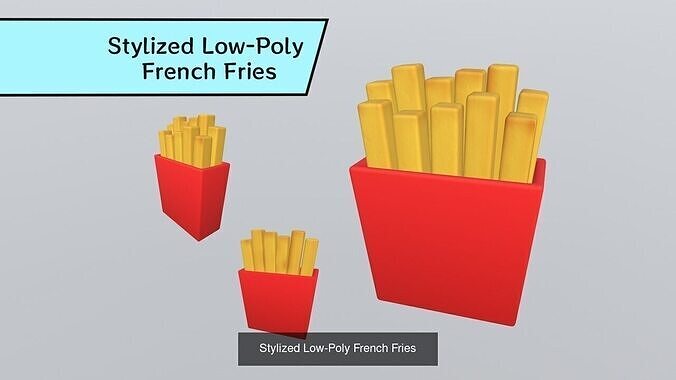 Stylized Low-Poly Fast Food Collection 3D Model Pack 5