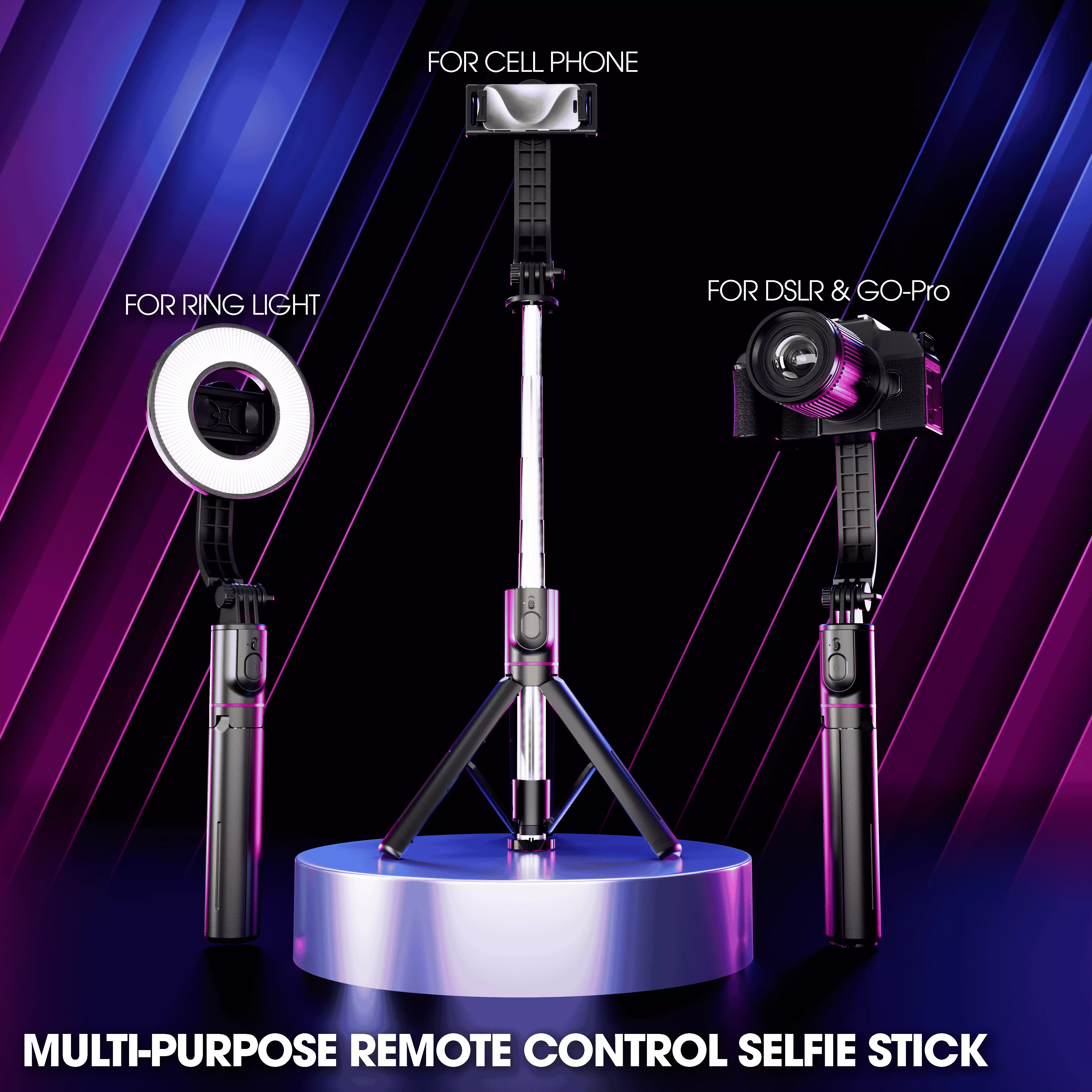 SELFIE STICK  Low-poly 3D model_0