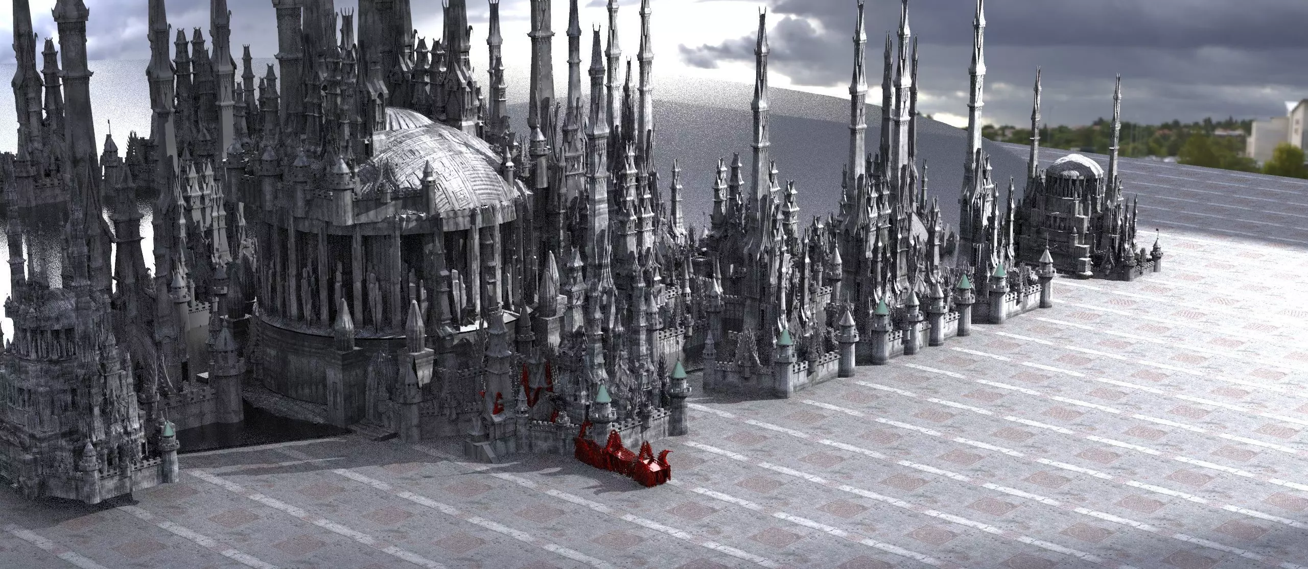 Han dynasty Cyber Eclipse Tower sci fi collection 3D model_0