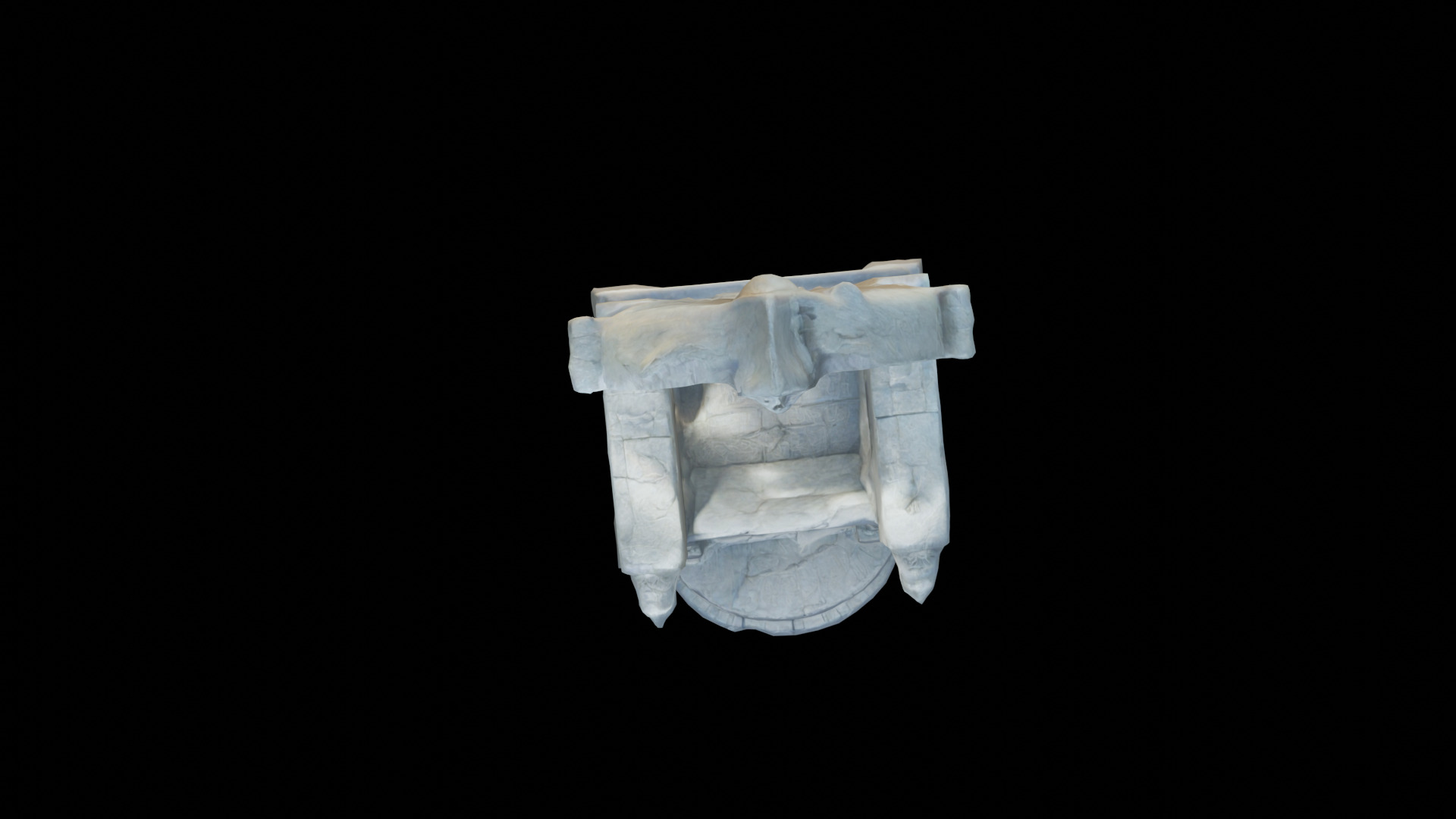 Crypt Stone Throne VR 3D model_3