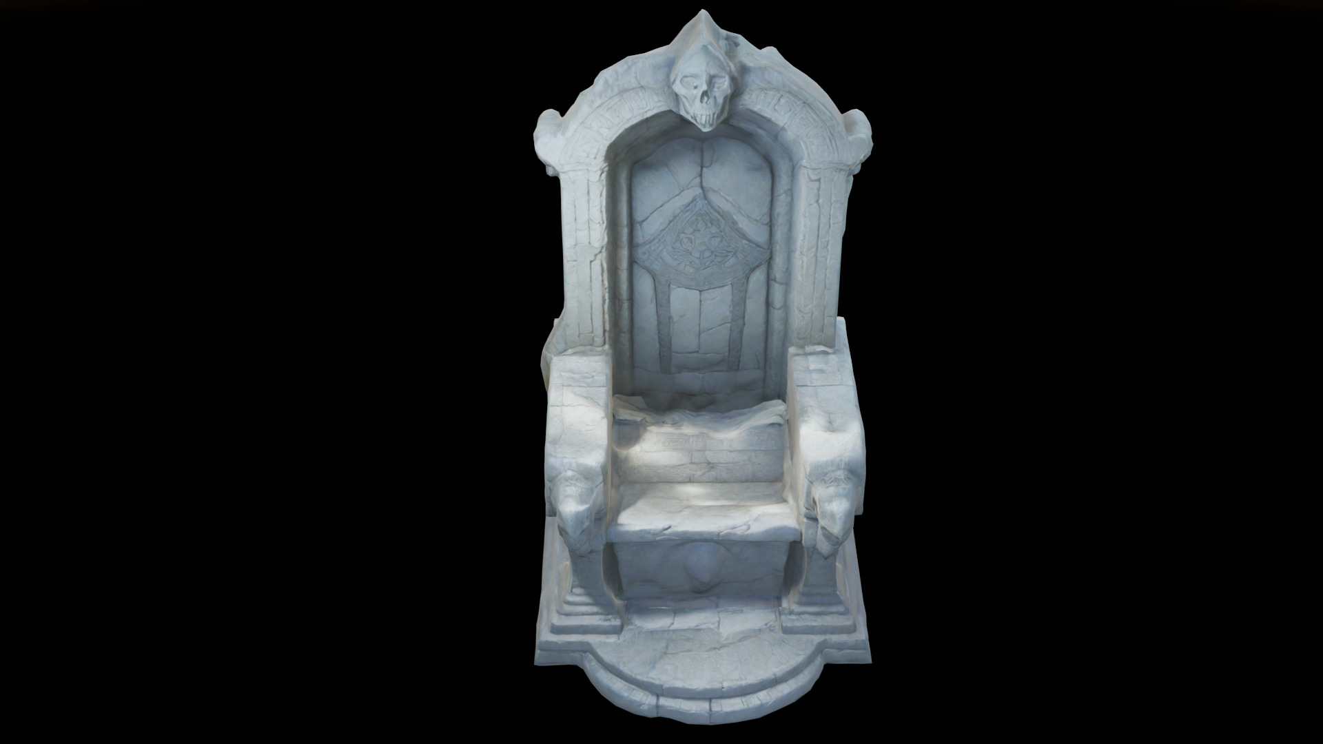 Crypt Stone Throne VR 3D model_2